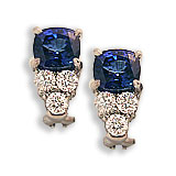 Platinum, Saphire and Diamond Earrings
