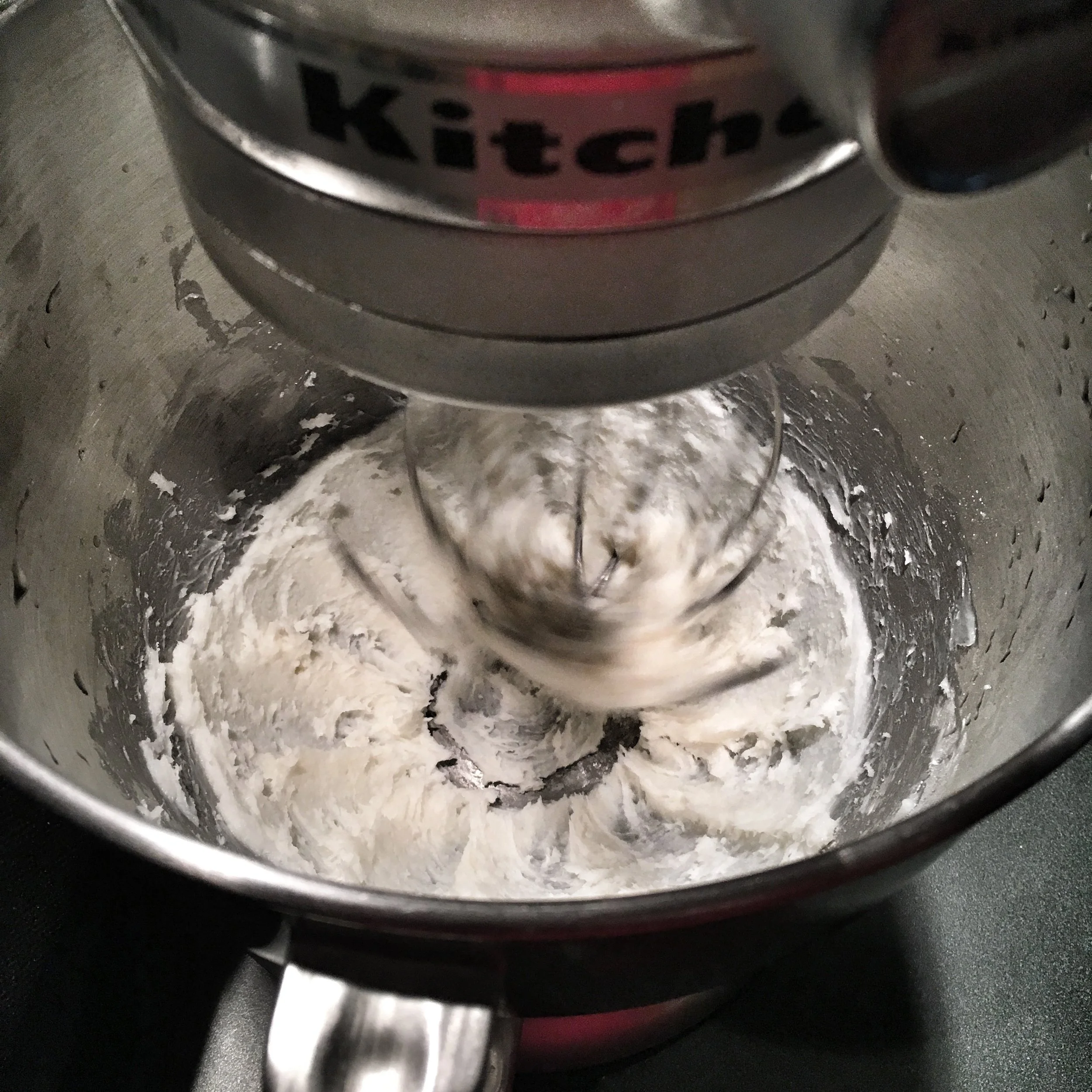 Pork Lard, whisking away in the KitchenAid