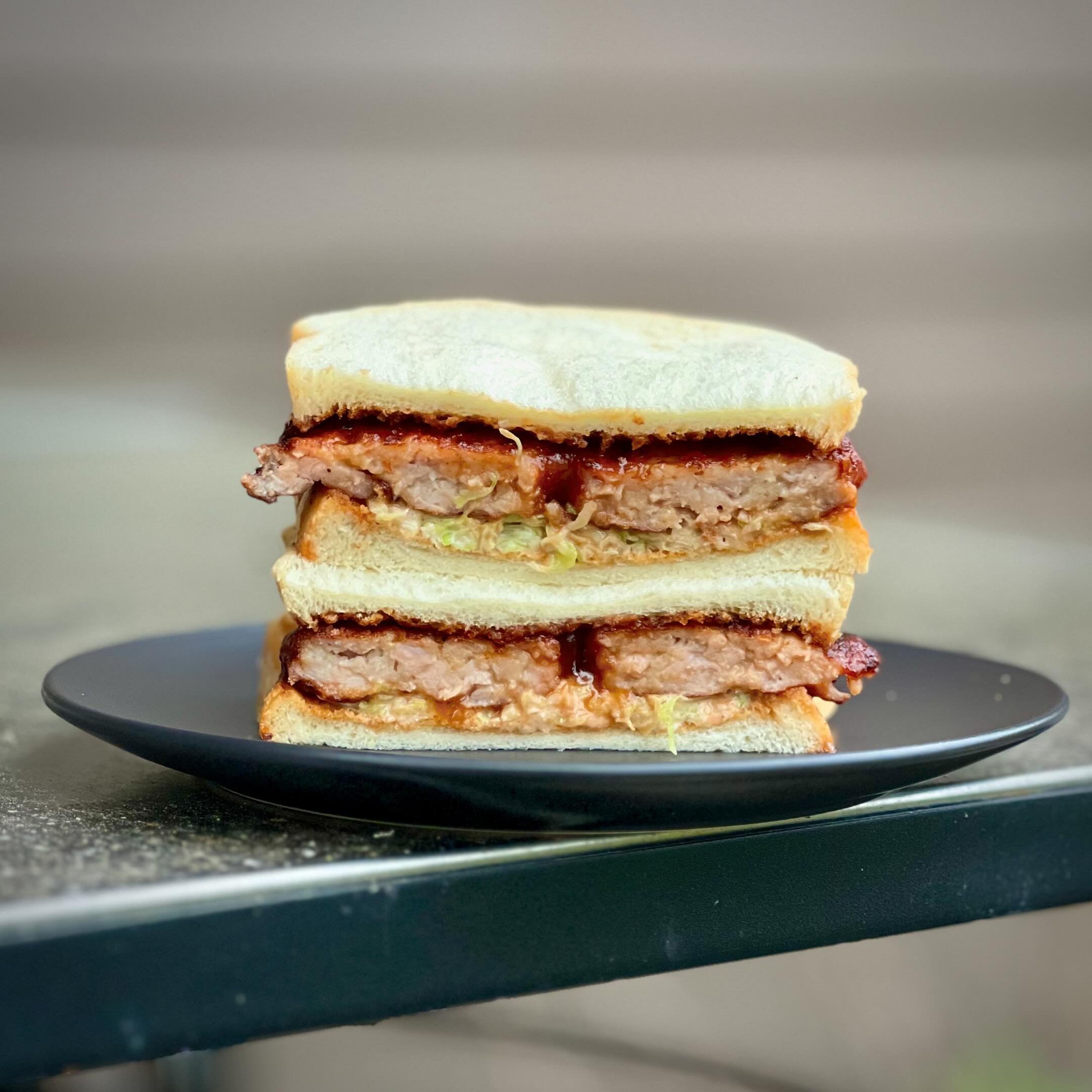 Cooking the books 24/100: Katsu Sando with B&amp;S sauce (Chicken and Charcoal, Matt Abergel @chickenandcharcoal)

This recipe is kinda brilliant. Most katsu is made with chicken (or pork) cutlets, but this one uses ground chicken. Which makes sense 