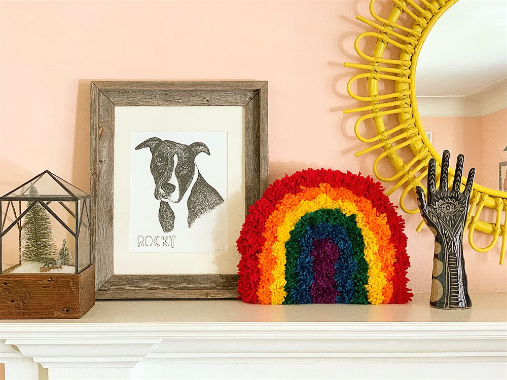 Rainbow pom art