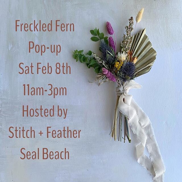 Just in time for Valentines Day 
Dried bundles, floral hair accessories, Wreaths &amp; so much more at my pop-up at the amazing @stitchandfeather boutique on main st in Seal Beach 
Shop for unique gifts for your valentine and gal-entine and yourself 