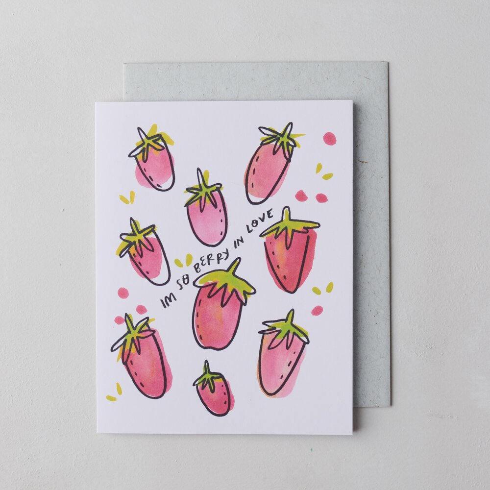 I'm So Berry in Love Strawberry Card