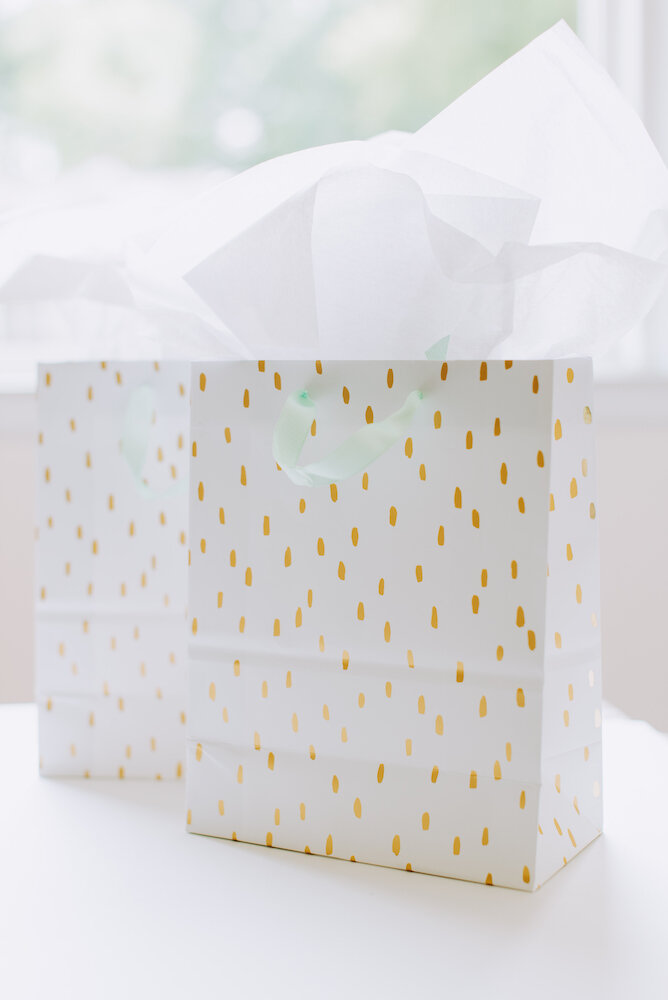 Baby shower hostess gift wrapping