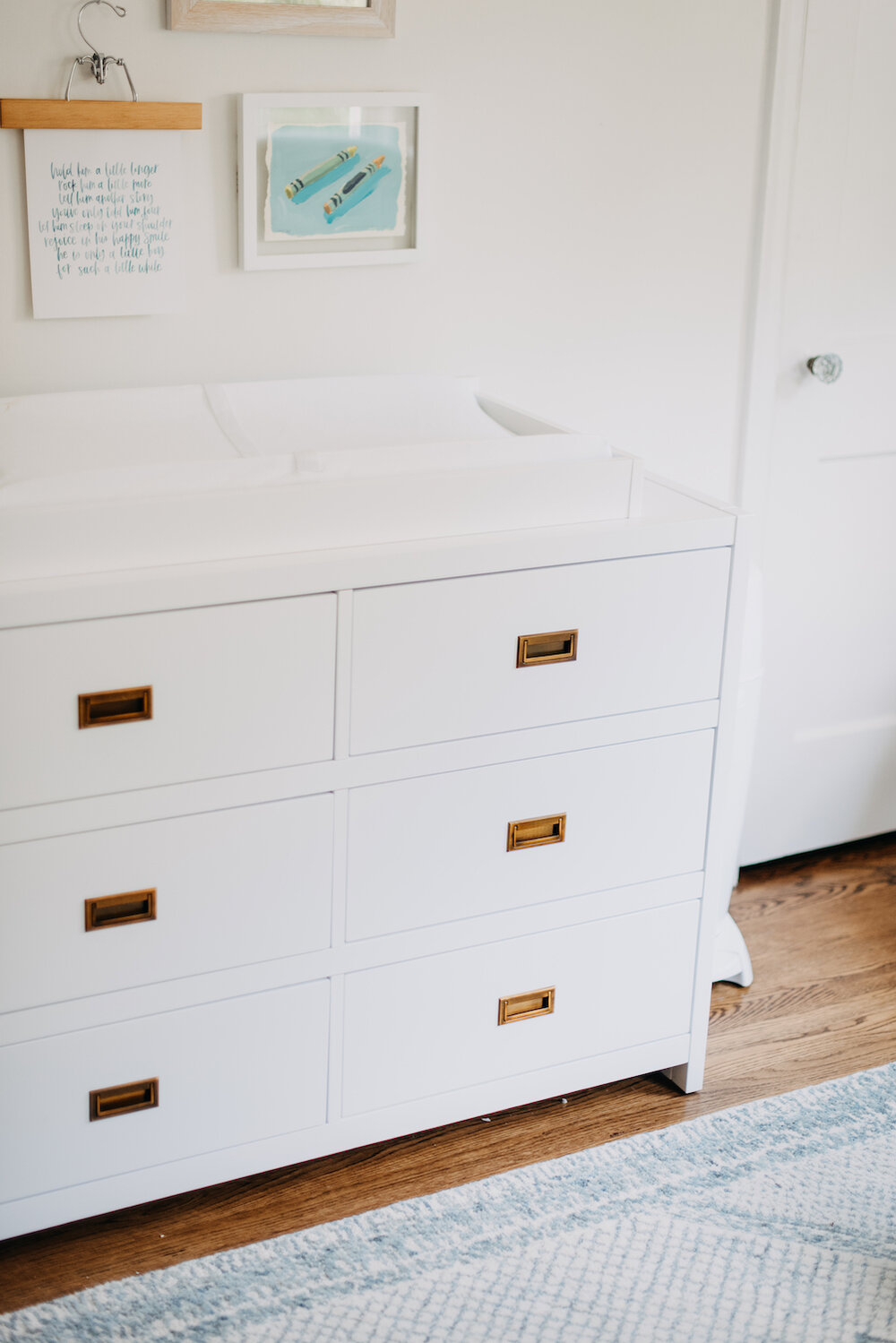 White changing table dresser