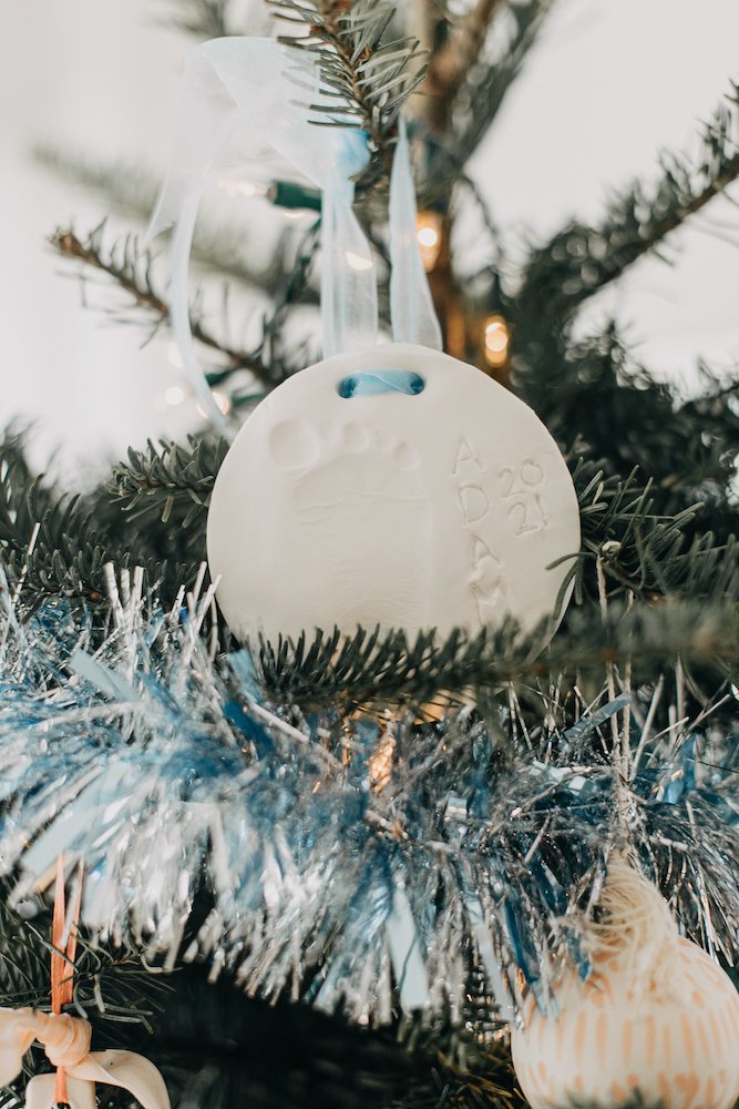 Baby foot print impression ornament