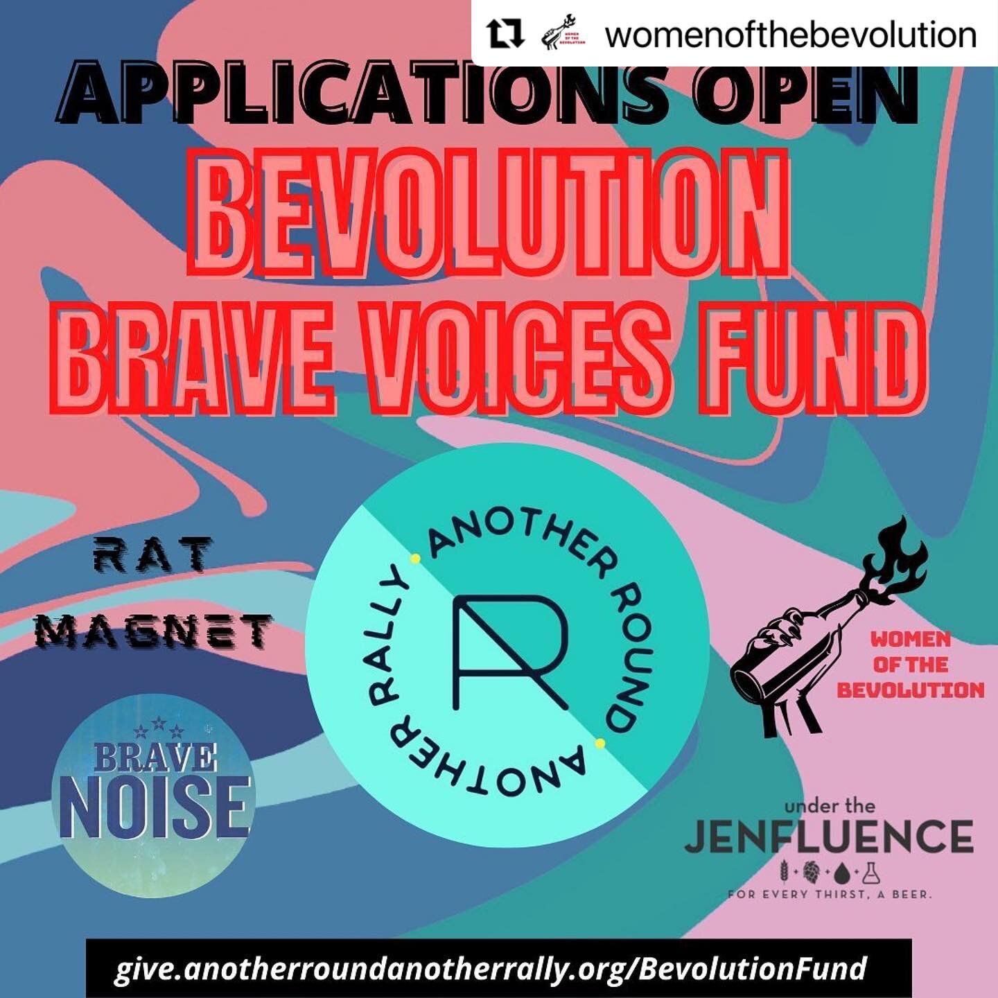 #Repost @womenofthebevolution 
・・・
Applications are now open for the Bevolution Brave Voices Fund! In partnership with non-profit @anotherroundanotherrally, Brienne Allan @ratmagnet and Jen Blair @underthejenfluence, this fund is to provide financial