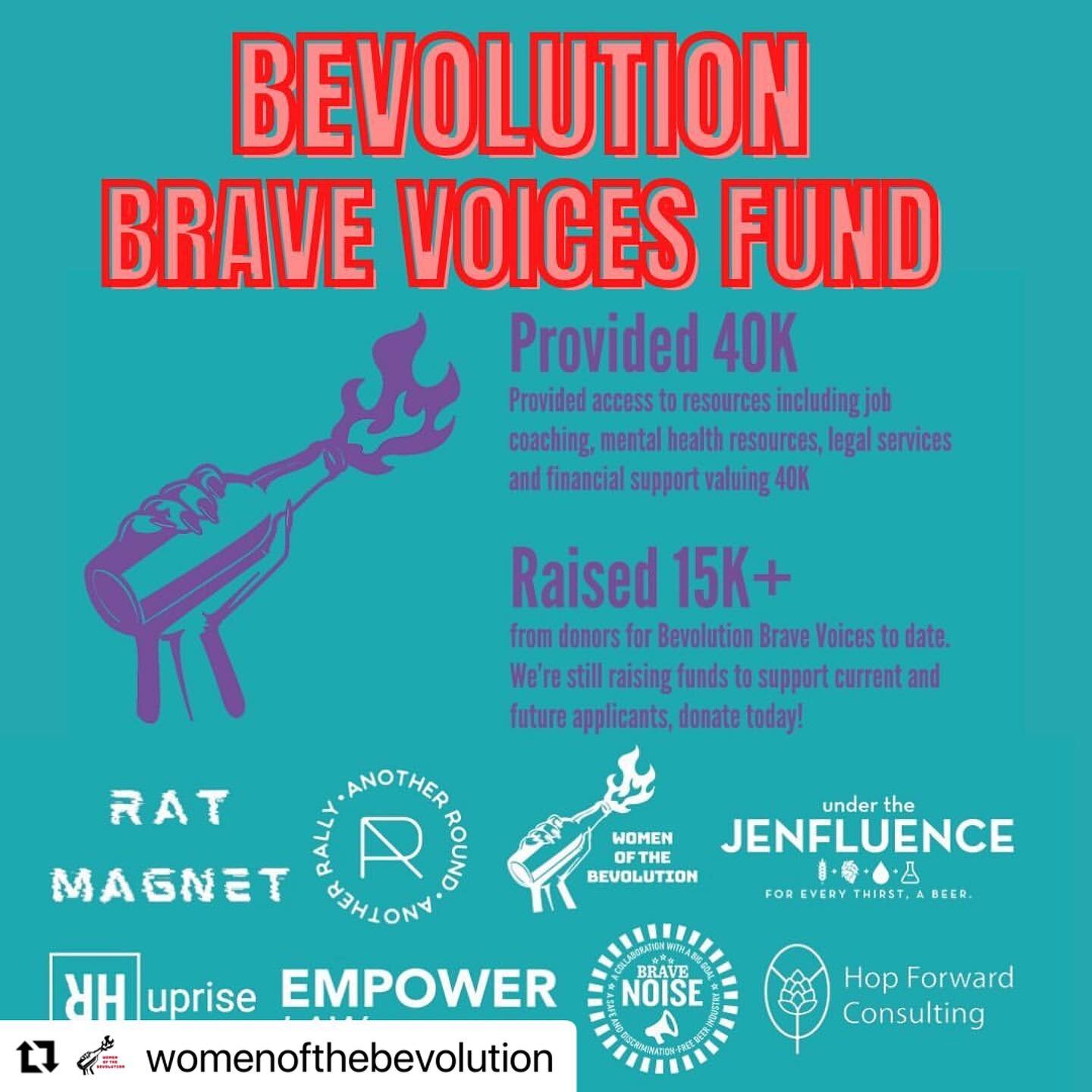 #Repost @womenofthebevolution 
・・・
THANK YOU to all of you who have donated and helped us spread the word about our advocacy to support women and non-binary beverage / hospitality industry professionals. You can see the impact in our collaborative ef