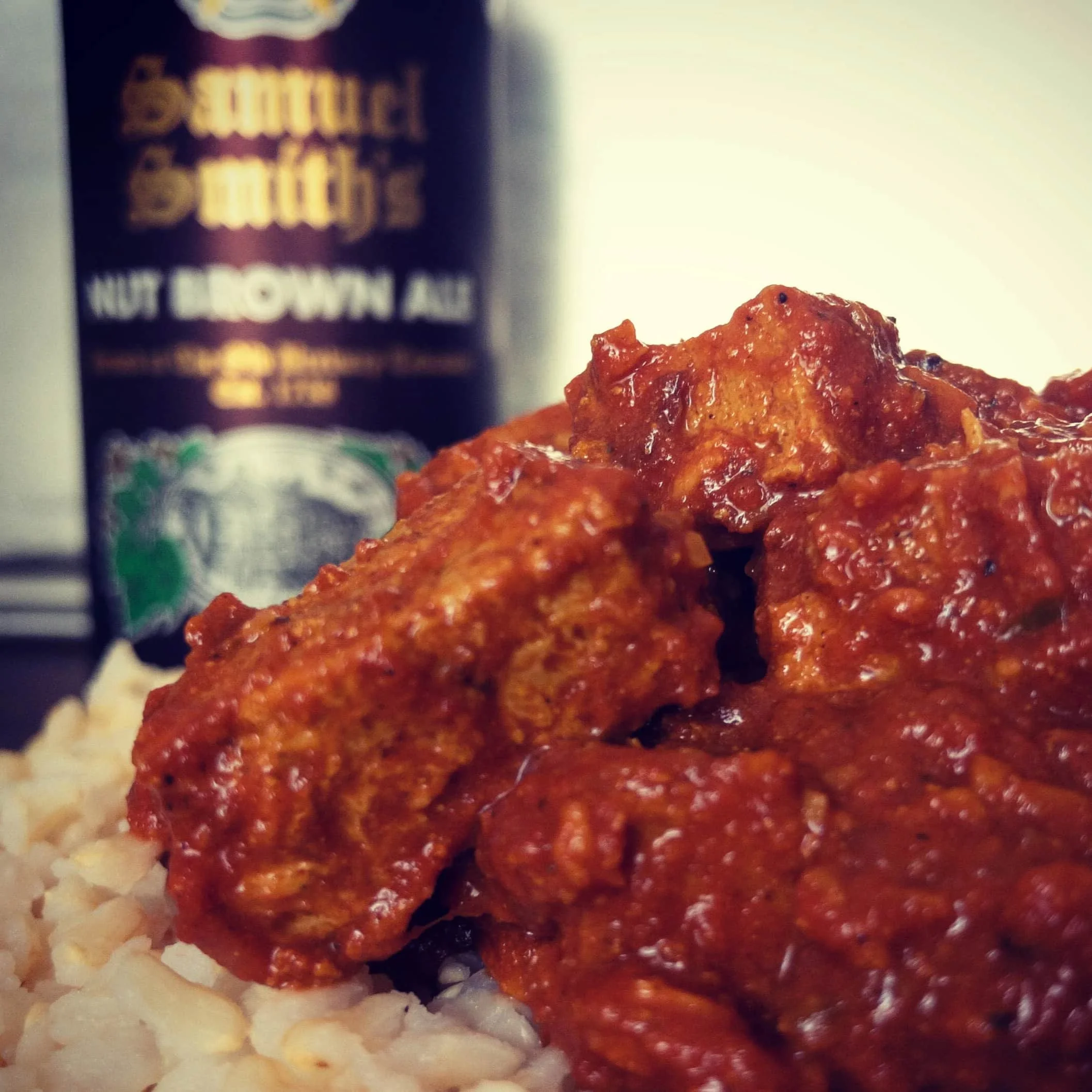 Tikka masala inspired British brown ale beer flavor experiment