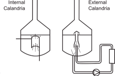 calandria brewing system component used for heating wort in large kettles