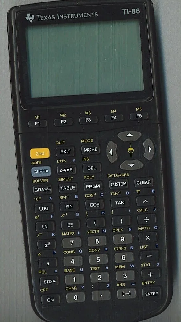 Close up of TI-86 calculator