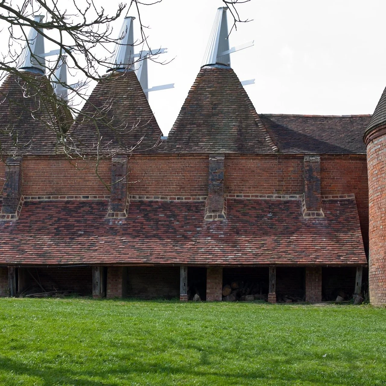 oast house building used for drying hops in traditional brewing