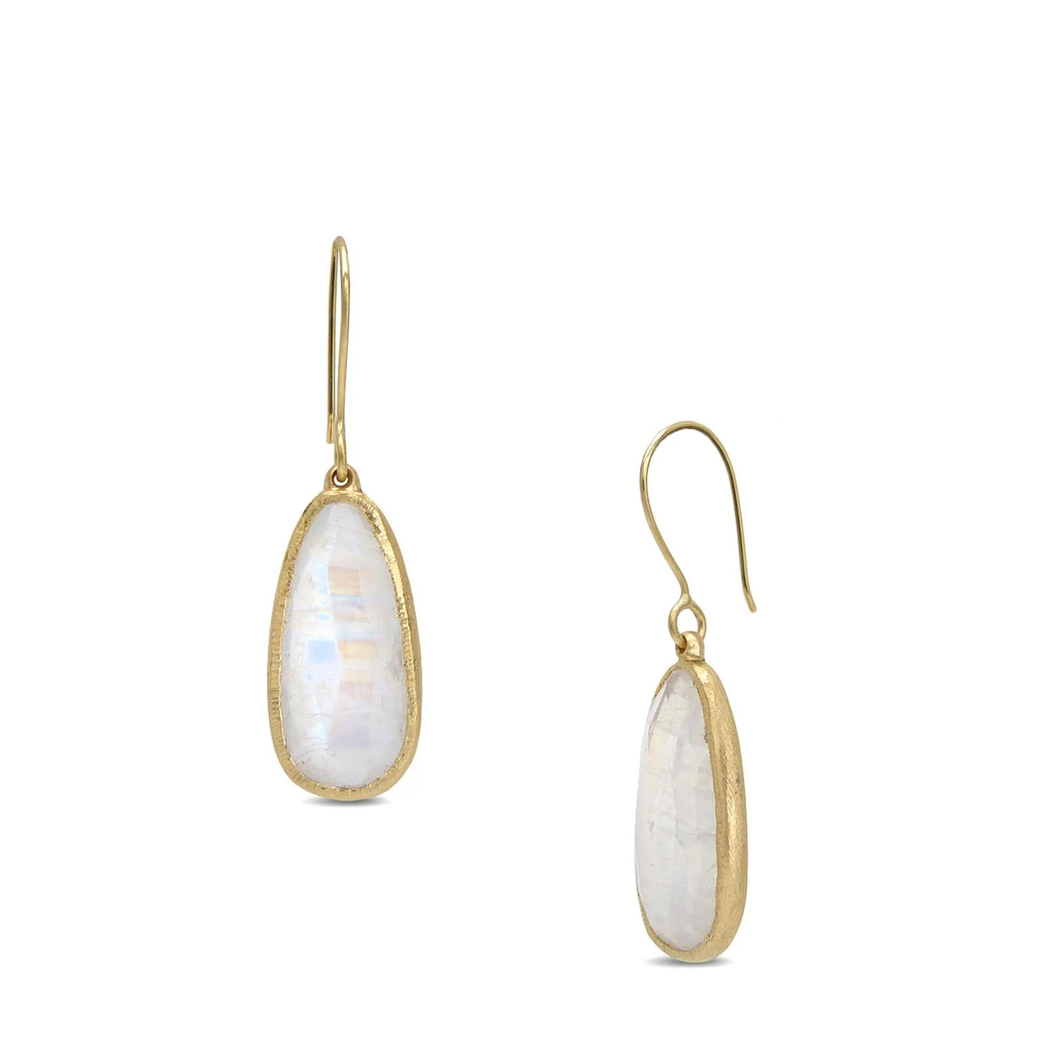 Rainbow Moonstone Drops in Gold Shaya Durbin