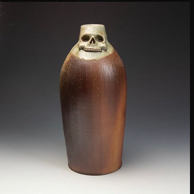@intandemgallery just opened an online show of my work. Some great pieces left. 💀💀💀 #woodfiredceramics #skull #skulljug #facejugs