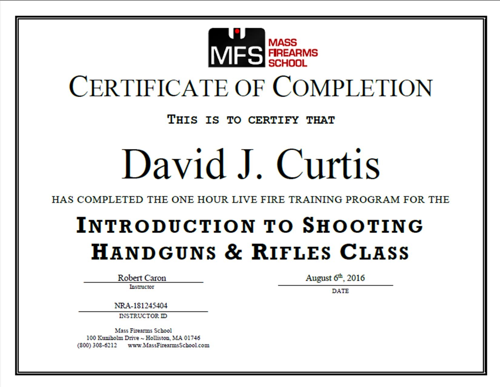 Handgus and Rifle Certified!
