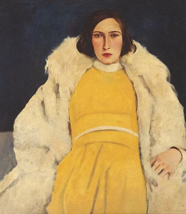 Via Valscrapbook Willy Jaeckel (Ger. 1888-1944), Woman in yellow (1928) Dame in Gelb