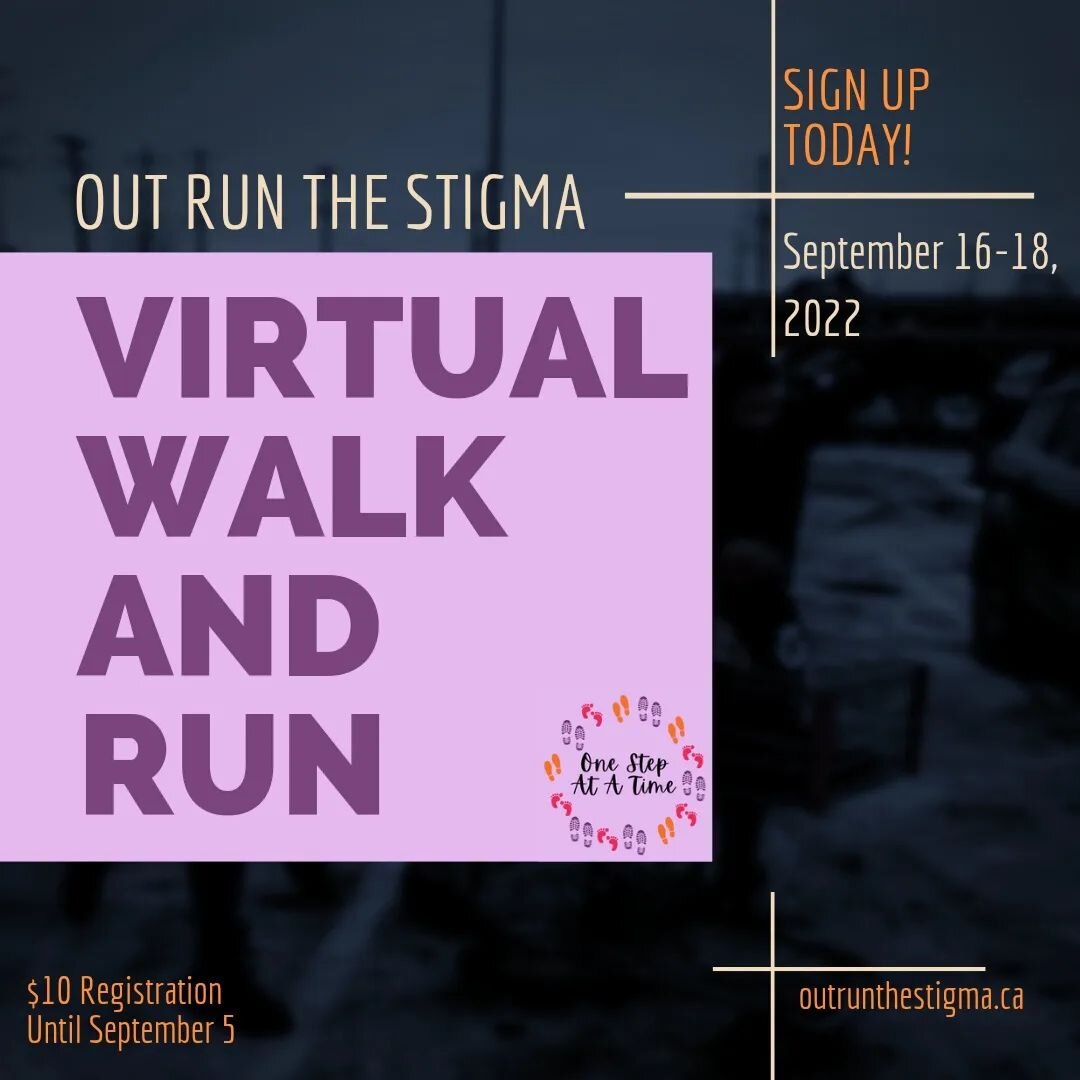 Don't forget to sign up and donate for our annual walk and run!! Only $10 registration fee until September 5. Prizes to be won, more info coming soon. 

Together we can Outrun The Stigma, One Step at a Time! 

All proceeds go towards the Distress Cen