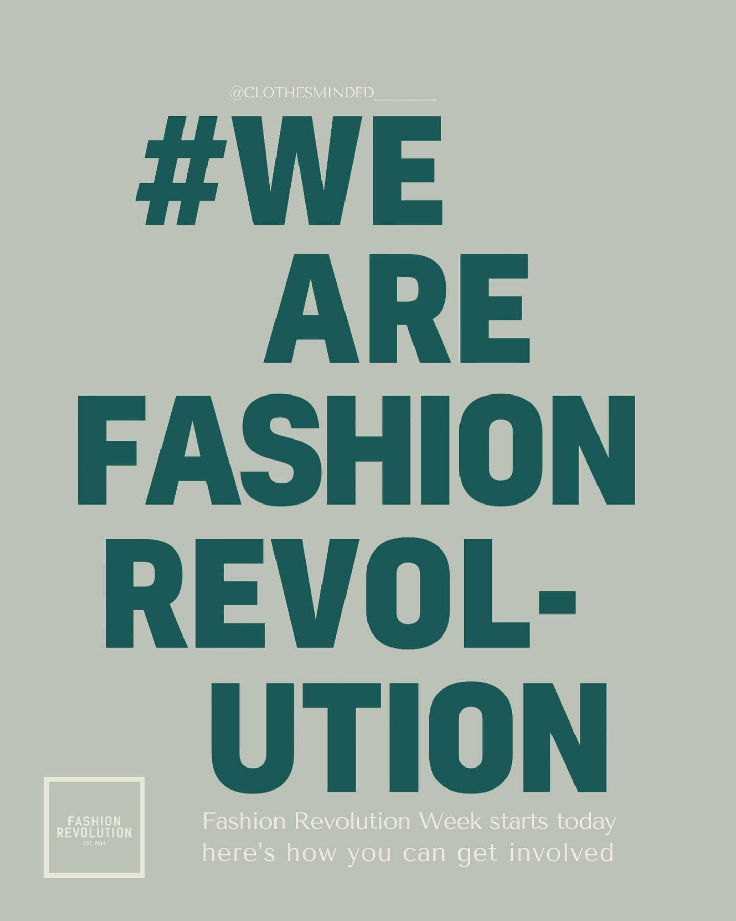 IT IS OFFICIALLY FASHION REVOLUTION WEEK
2024

Today is the first day of #FashionRevolutionWeek and this year&rsquo;s theme is How to be a Fashion Revolutionary. Inspired by a decade of learnings and impact as a global, people-powered movement, @fash