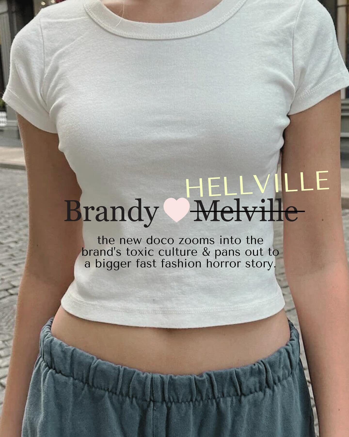IT WILL SHOCK YOU - A MUST WATCH

New doco on Brandy Melville, zooms into the brand&rsquo;s toxic culture &amp; pans out to a bigger fast fashion horror story. 
Watch it now on @binge 

#brandyhellville @brandymelvilleusa 

Sources: 
@thevofashion So