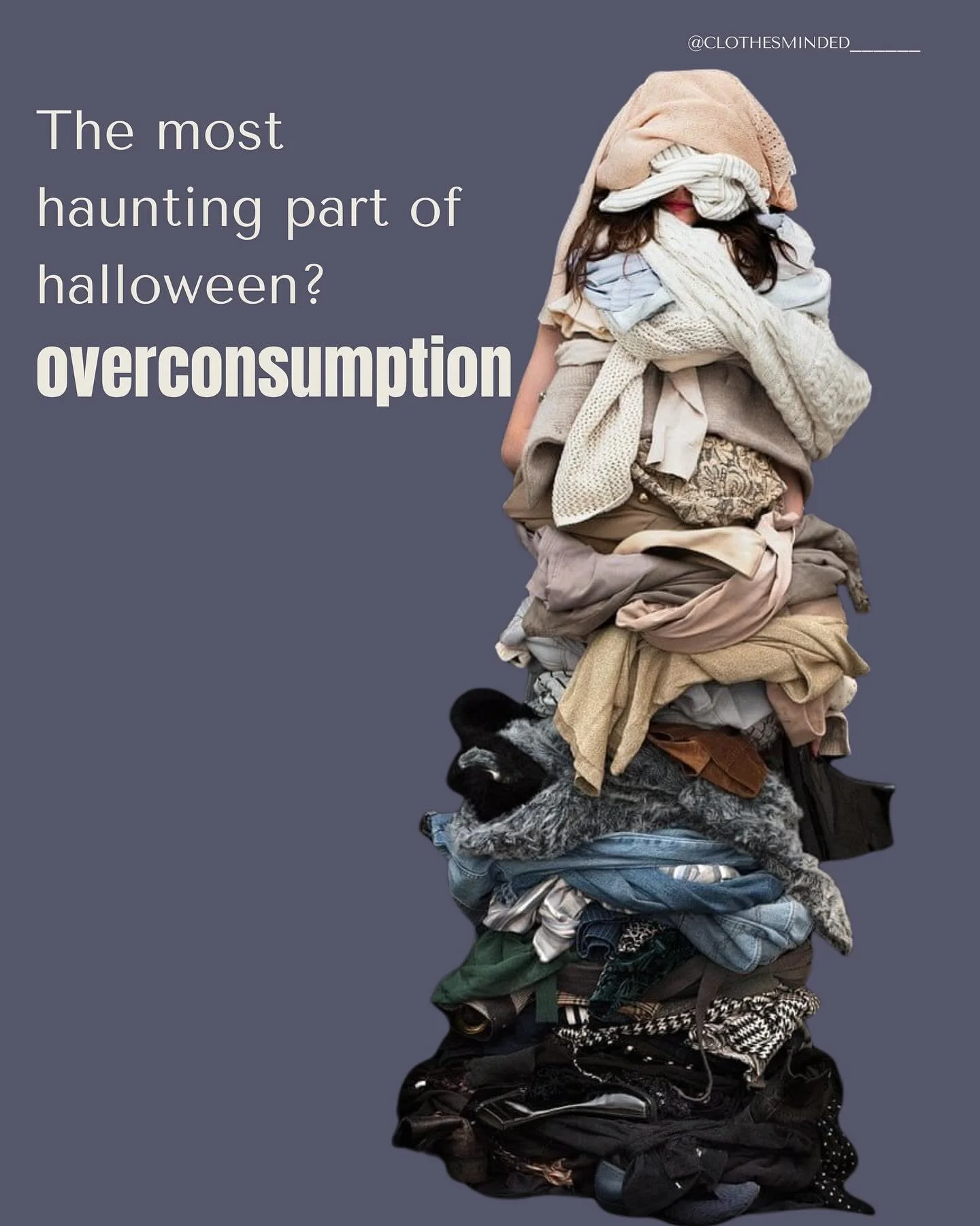 It&rsquo;s almost spooky season! 
But let&rsquo;s not forget that the most haunting part of Halloween is the overconsumption and waste. 

Swipe to read more and for some hallow-green solutions. 

Sources: 
@thewardrobecrisis @mrspress 
@ecoage 
@rema
