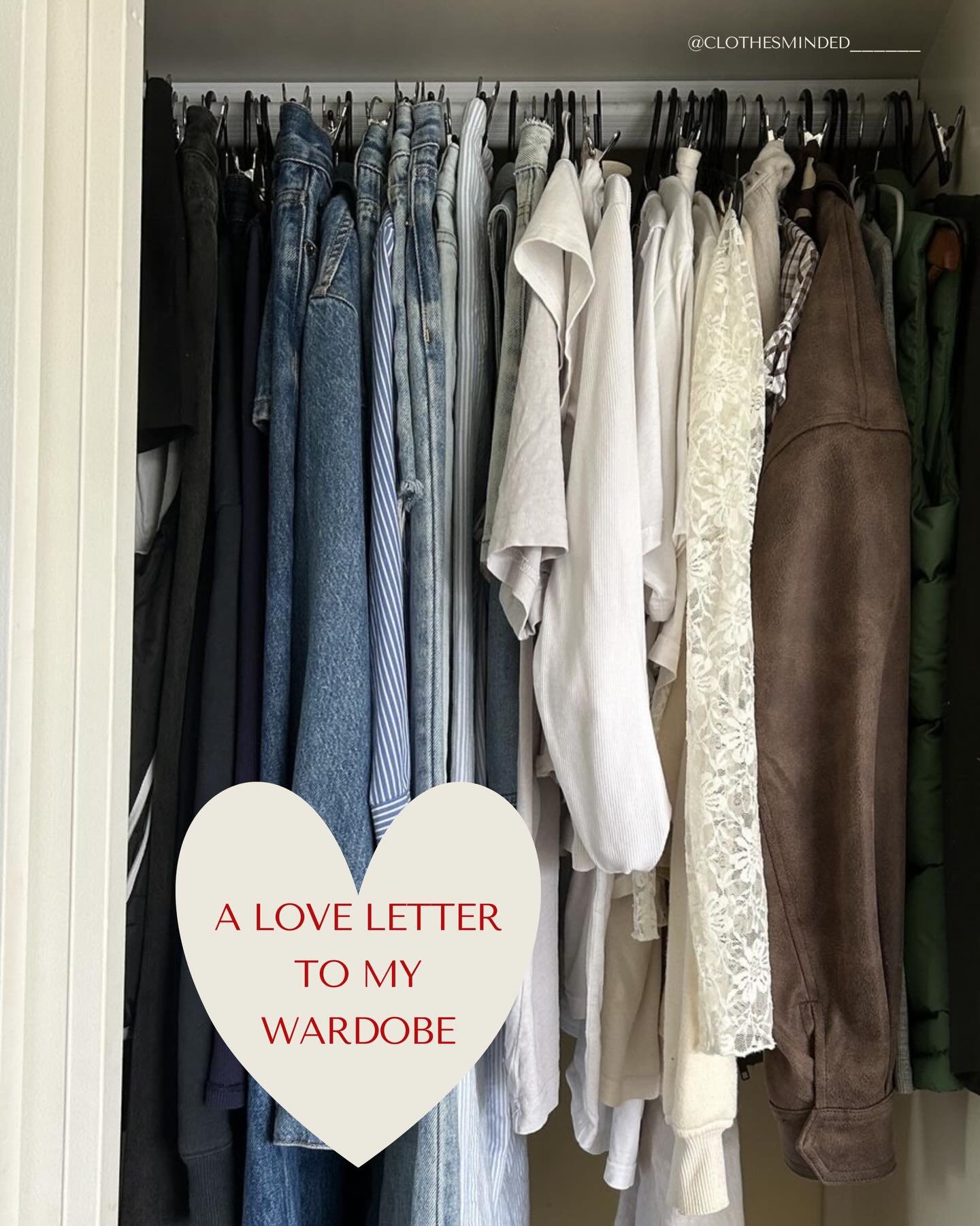 Following @fashionrevolutionaustralia and making my wardrobe my Valentine this year 💚
I&rsquo;ve written a love letter 💌 &mdash; and made a few vows &mdash; to the clothes I already own.
Because rewearing, repairing and caring for what&rsquo;s in o