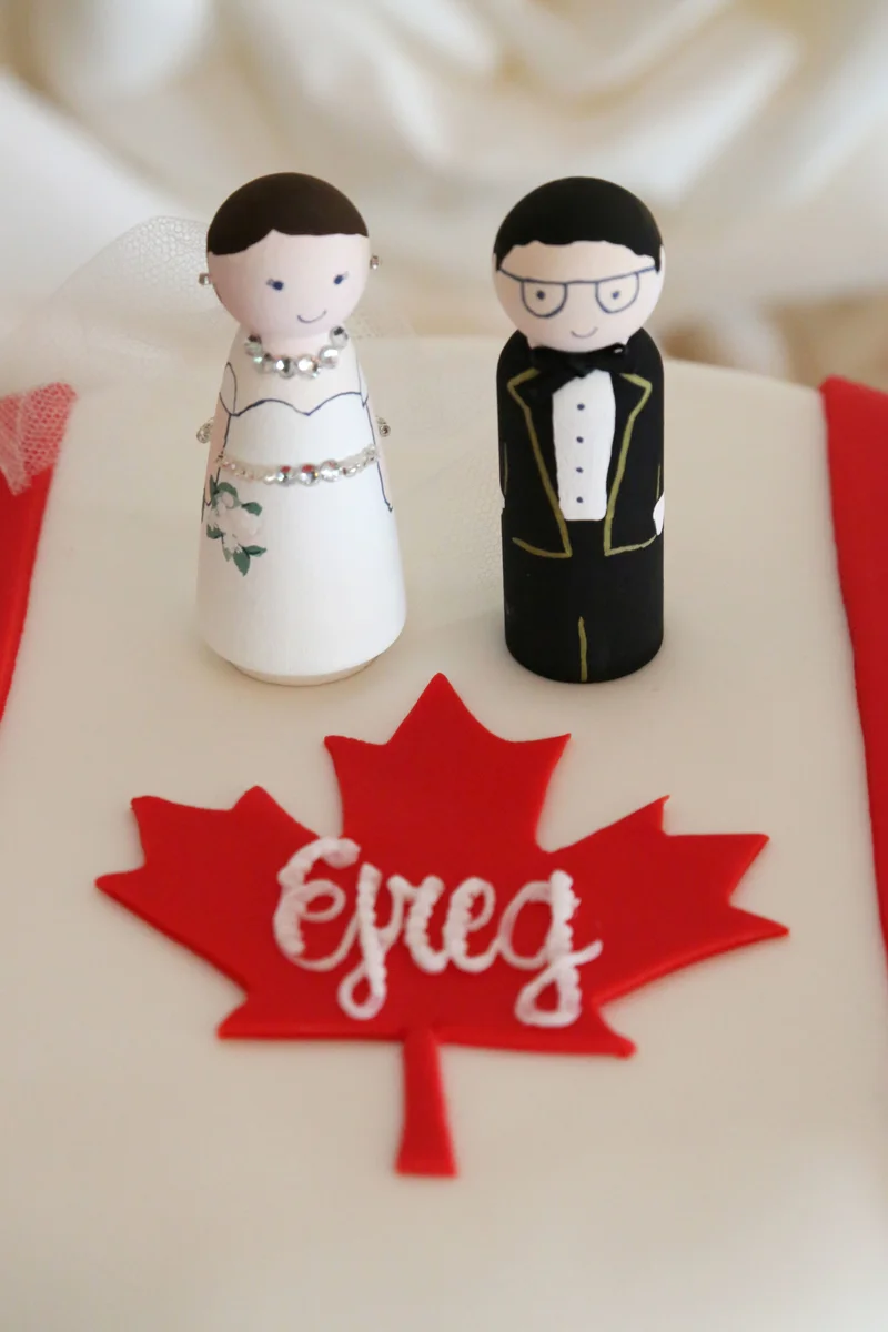  Handpainted wooden cake toppers 