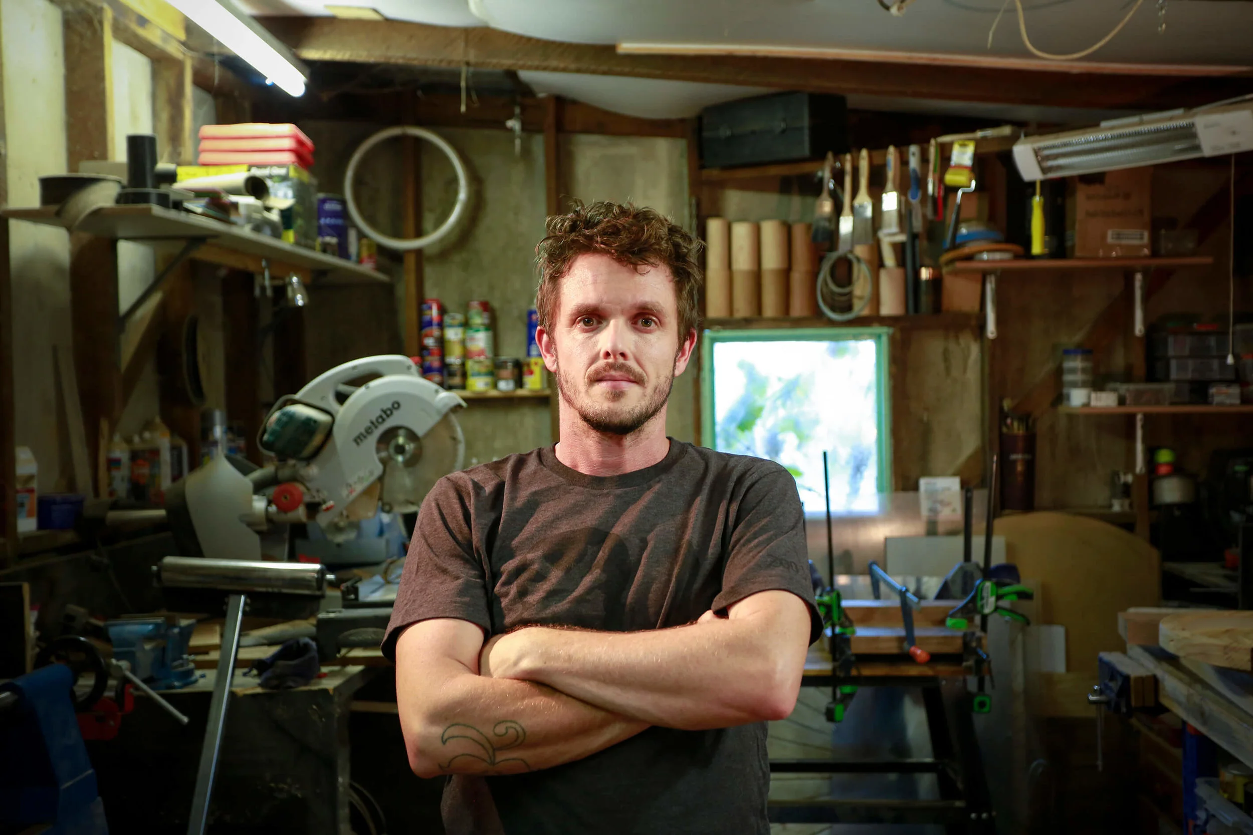 Tapscott in his work space, 2017