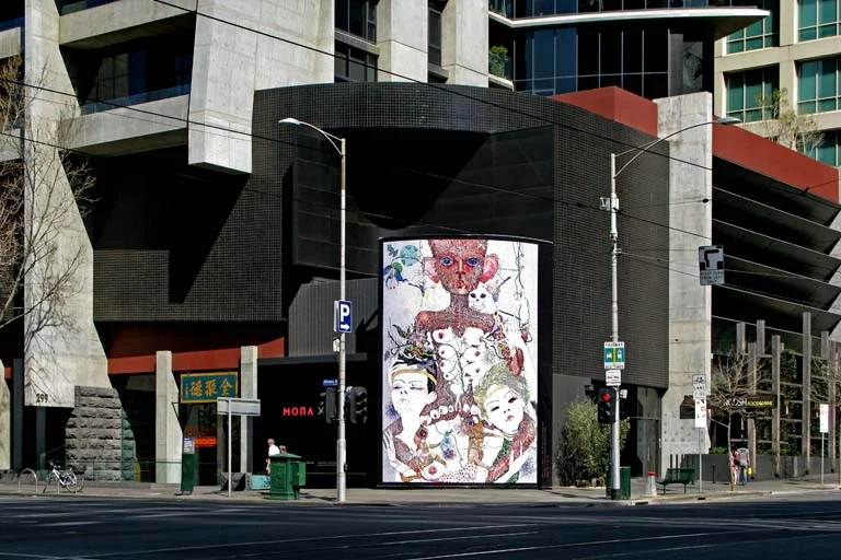 Kathryn Del Barton's work on the Photo Art Billboard outside the Republic Tower