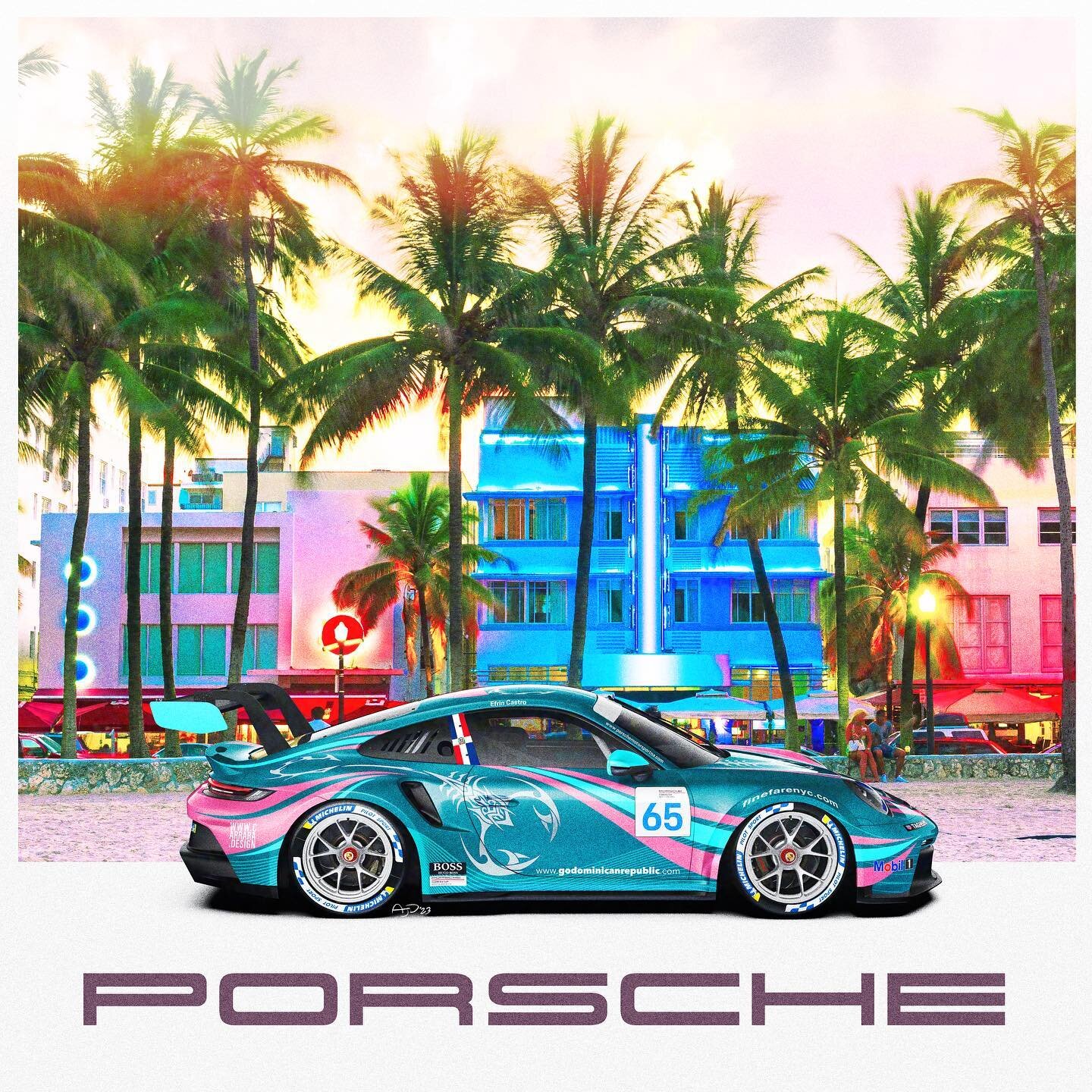 Who will be here for the @f1mia? We&rsquo;re here to cheer on @991gt3 for the #PCCNA races but I suppose #F1 will be a nice side show. 😆 First practice in a few hours! 

Here is a another visual we created imagining Efrin&rsquo;s livery in a Miami t