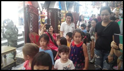 Upon entering the bazaar, the children were fascinated by the array of decorations, smells and sounds.