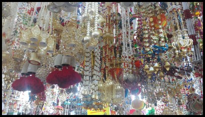 Burst of colours of different Deepavali decorations