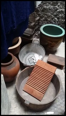 Washing boards were used to wash clothes.