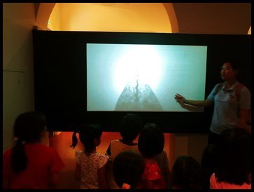  Lastly, the children were introduced to "Wayang Kulit" - a puppet-shadow play. 