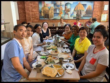  The adults who went on the trip also enjoyed their meal at Woodlands Madras. They were served famous Indian dishes which included appam, idli, uttapam, vadai and bhatoora. 