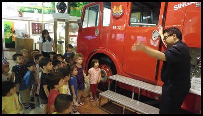  The children had the opportunity to experience being inside a fire engine. 