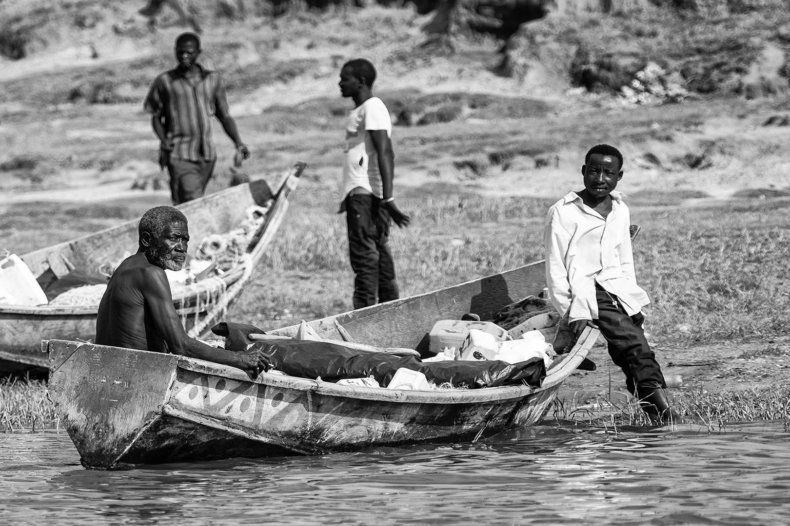 Fishermen along Lake Victoria