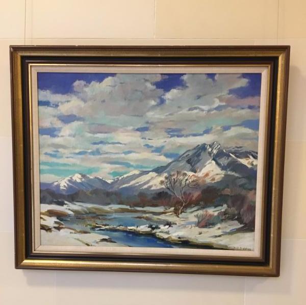Mackerel Cloud is a 1945 piece by Florence E. Ware, who painted the murals in Kingsbury Hall.