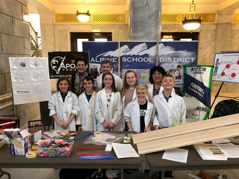 Students from Ms. Siebach's class at Foothill Elementary are studying air quality