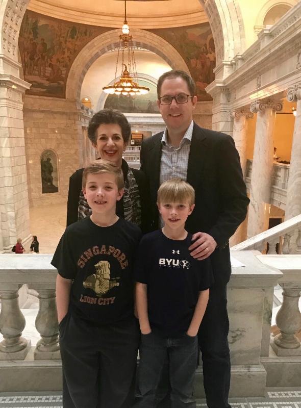 Former Utah Senate Intern and constituents Bryce Whittaker and his sons