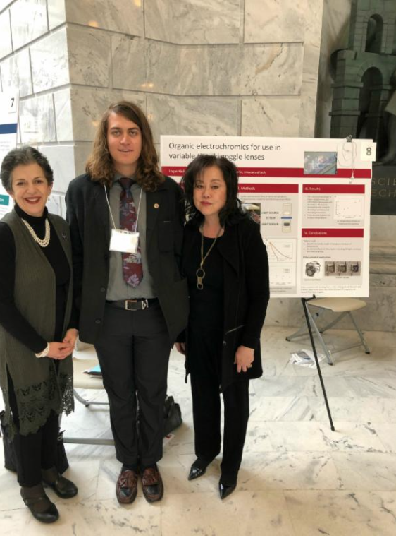 Representative Arent, U of U student Logan Kiefer, and Senator Iwamoto at Research on Capitol Hill day