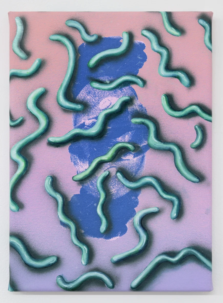   #Ctrl+P13 (2016)   Acrylic screen print, aerosol and oil paint on canvas  14" x 10"   