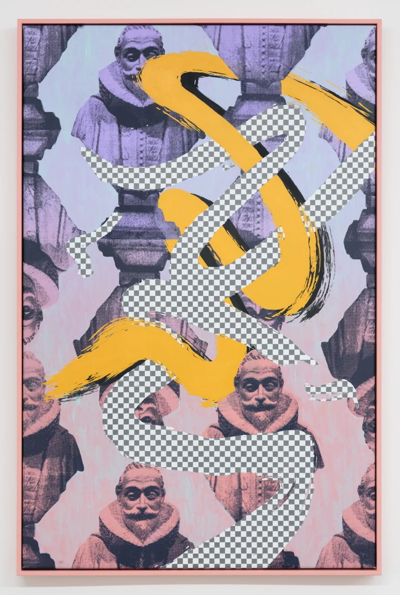   If it ain't a Ruff (2016)   Acrylic, screen print and aerosol on canvas  42" x 26" 