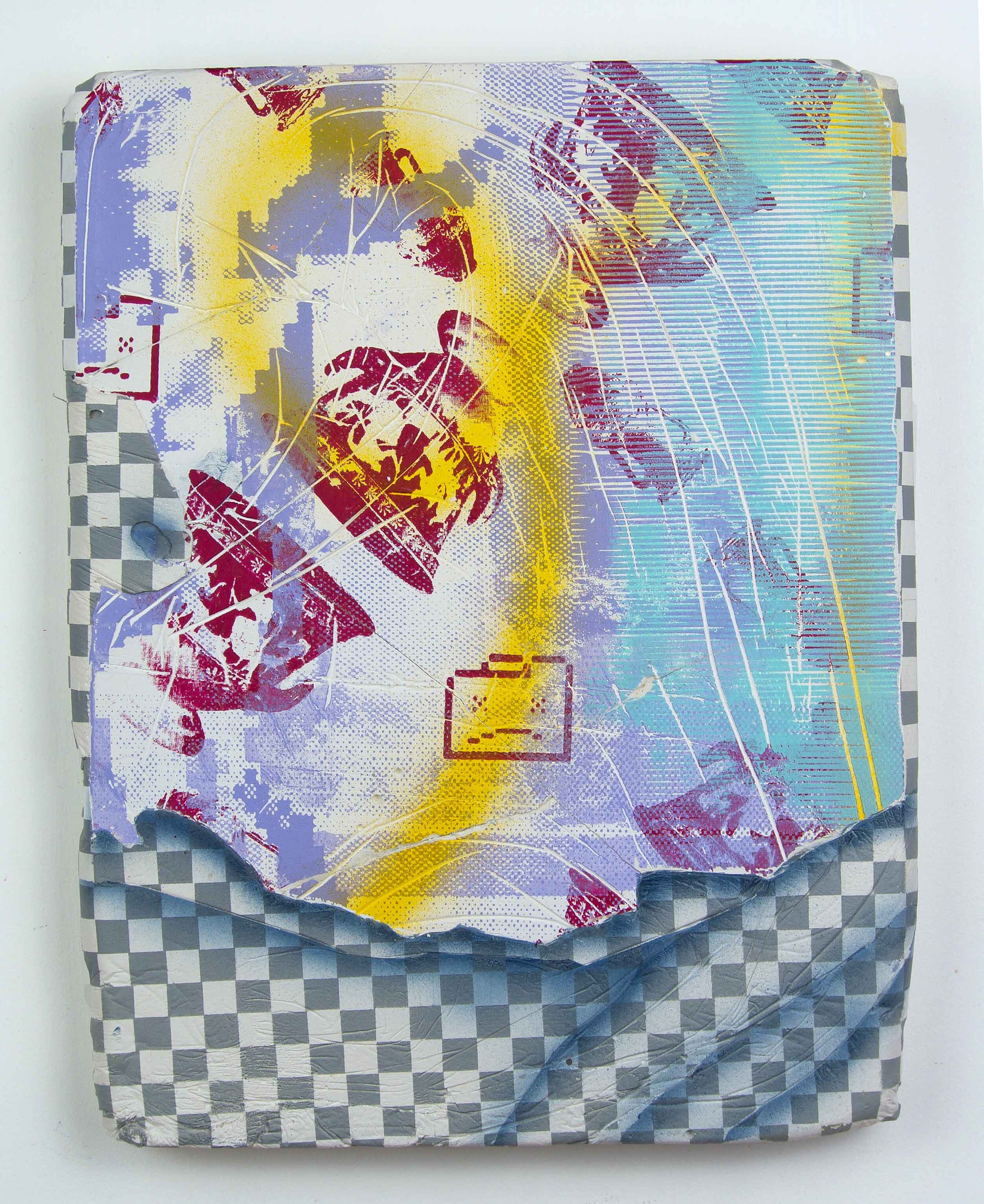   Ctrl+P40   Plaster, mesh, acrylic, aerosol, screenprint  35cm x 25cm 