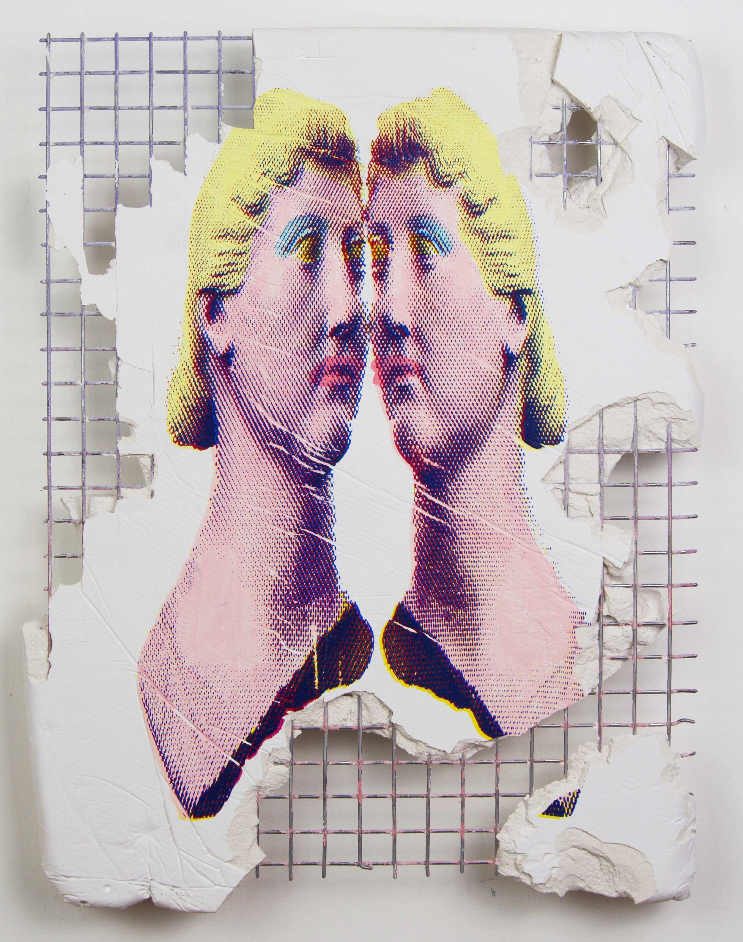   Ctrl+P#Two   Plaster, mesh, acrylic, screenprint  35cm x 25cm 
