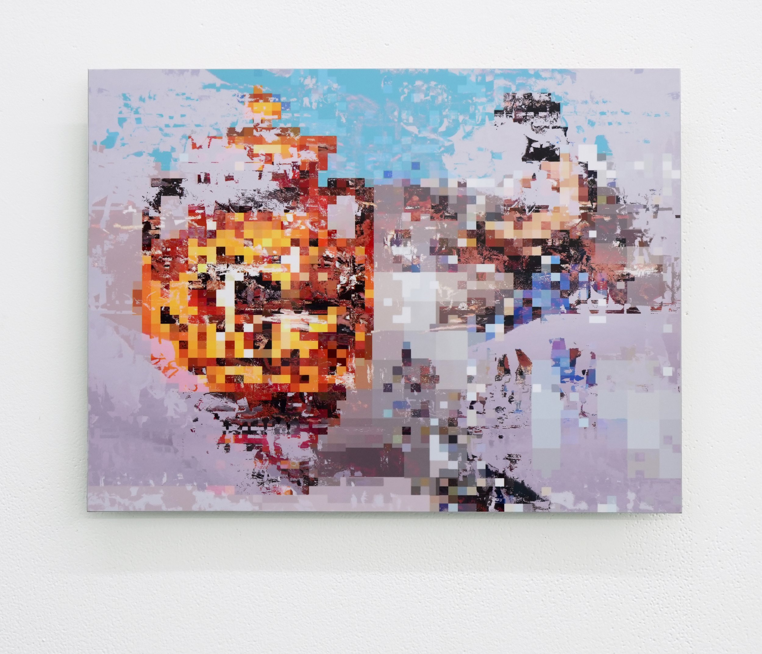   Sometimes the haptic glitched him,    Dye sublimation print on aluminium  40 x 30cm 