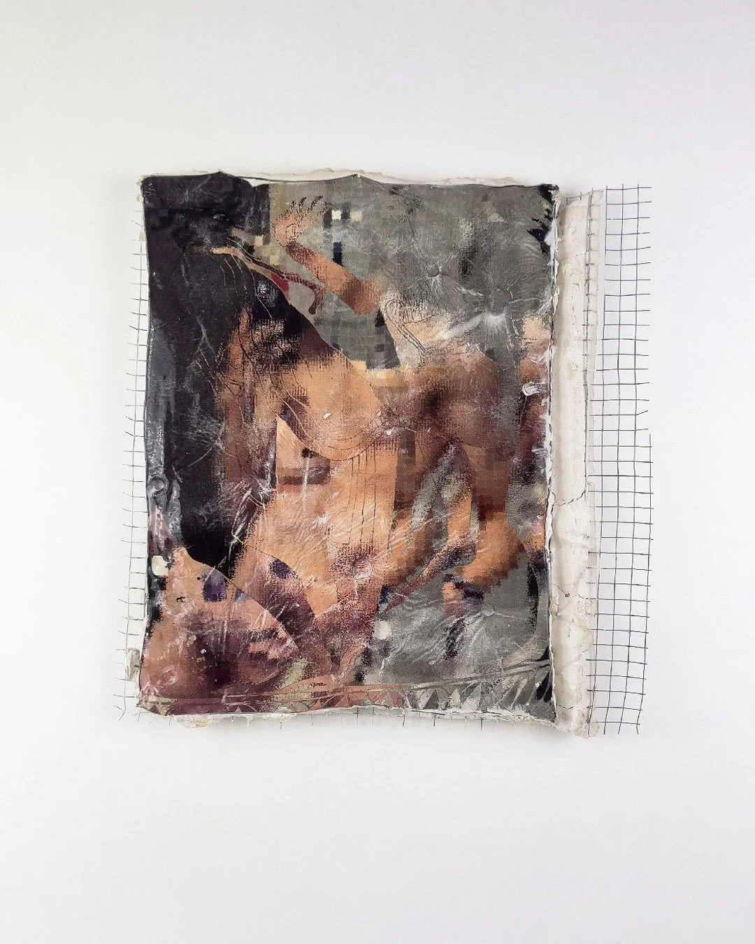 Hotboiyo Plaster, acrylic, mesh, epoxy resin, digital print on hydro film 45 x 44cm