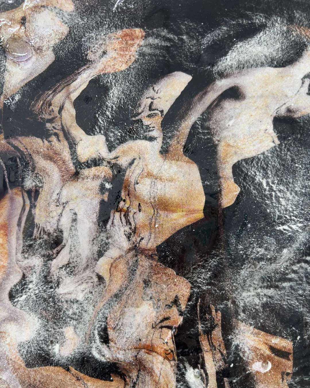 Slither (Detail) Plaster, acrylic, mesh, epoxy resin, digital print on hydro film 40cm x 26cm