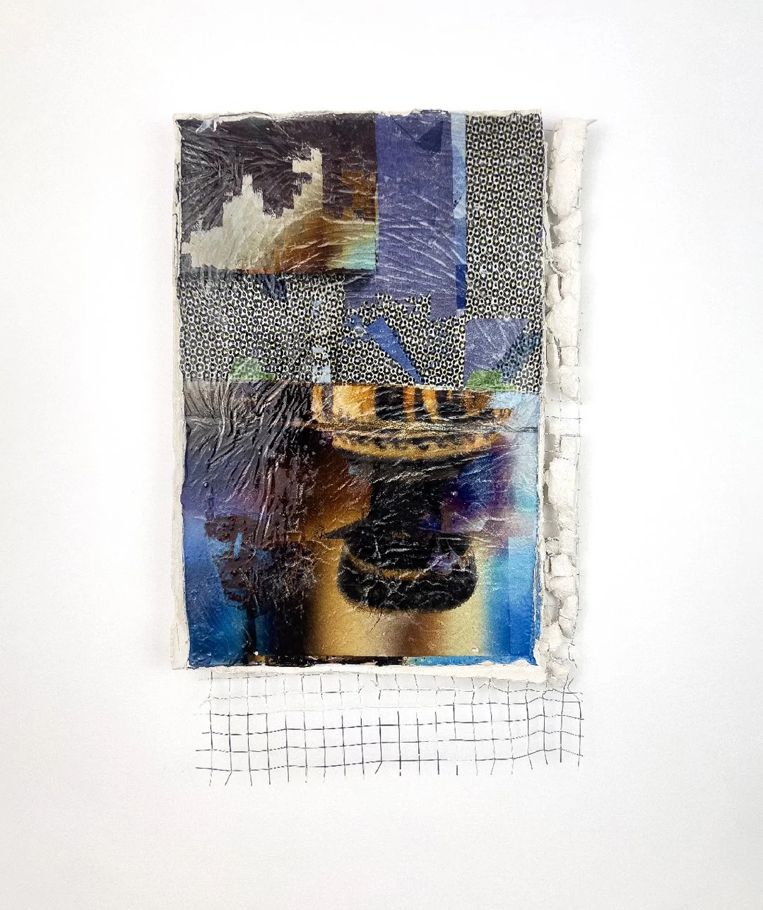 Amphora One Plaster, acrylic, mesh, epoxy resin, digital print on hydro film 55 x 45cm