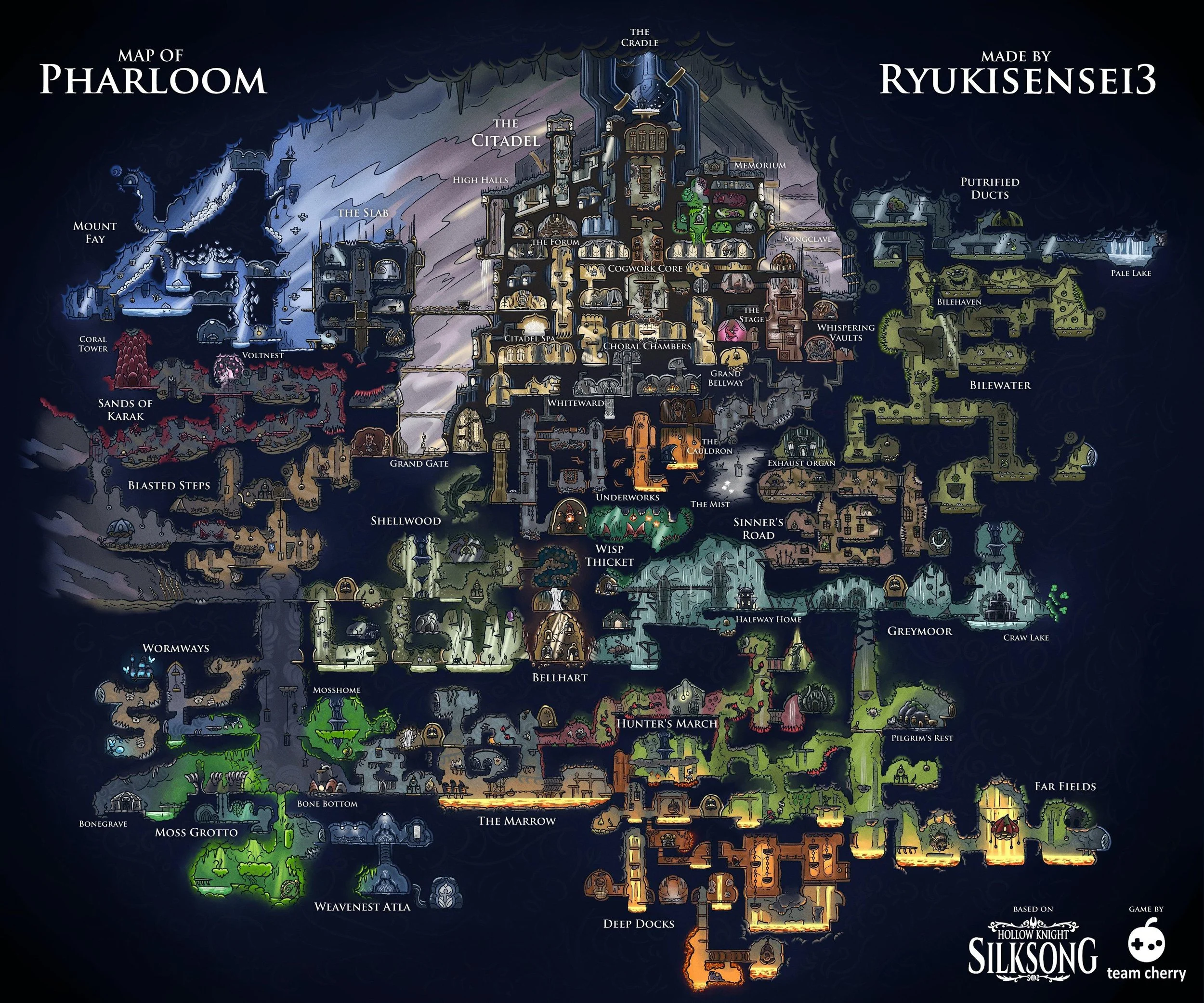  Le mappe di   Hollow Knight   e   Silksong   a confronto con quelle di   SOTN   