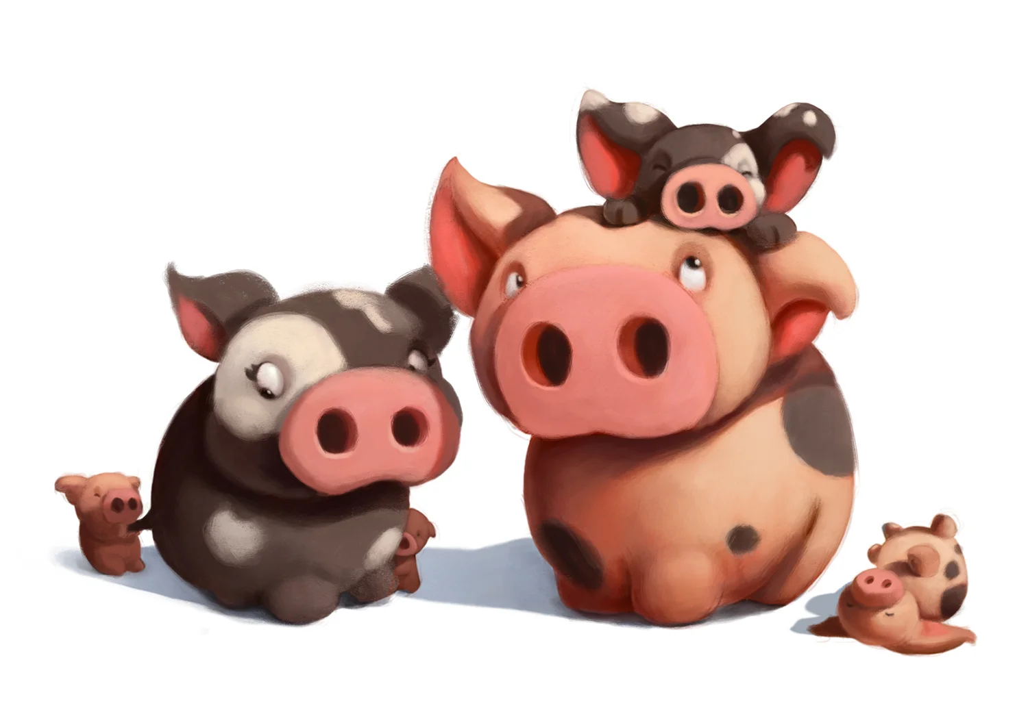 Family of Pigs Painting