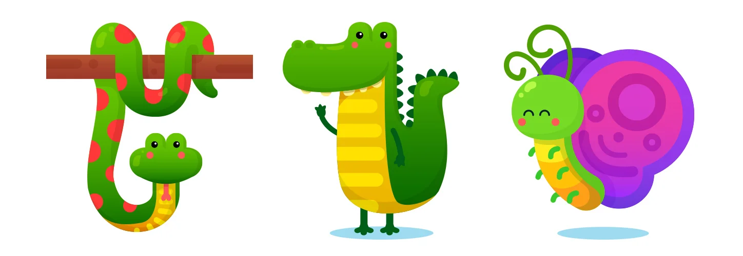Reptiles and Insects - Vector Art